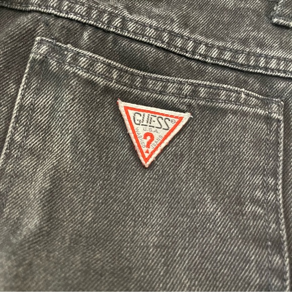 Vintage Guess Washed Black Exposed Button Fly High Rise Jeans - Picture 5 of 14